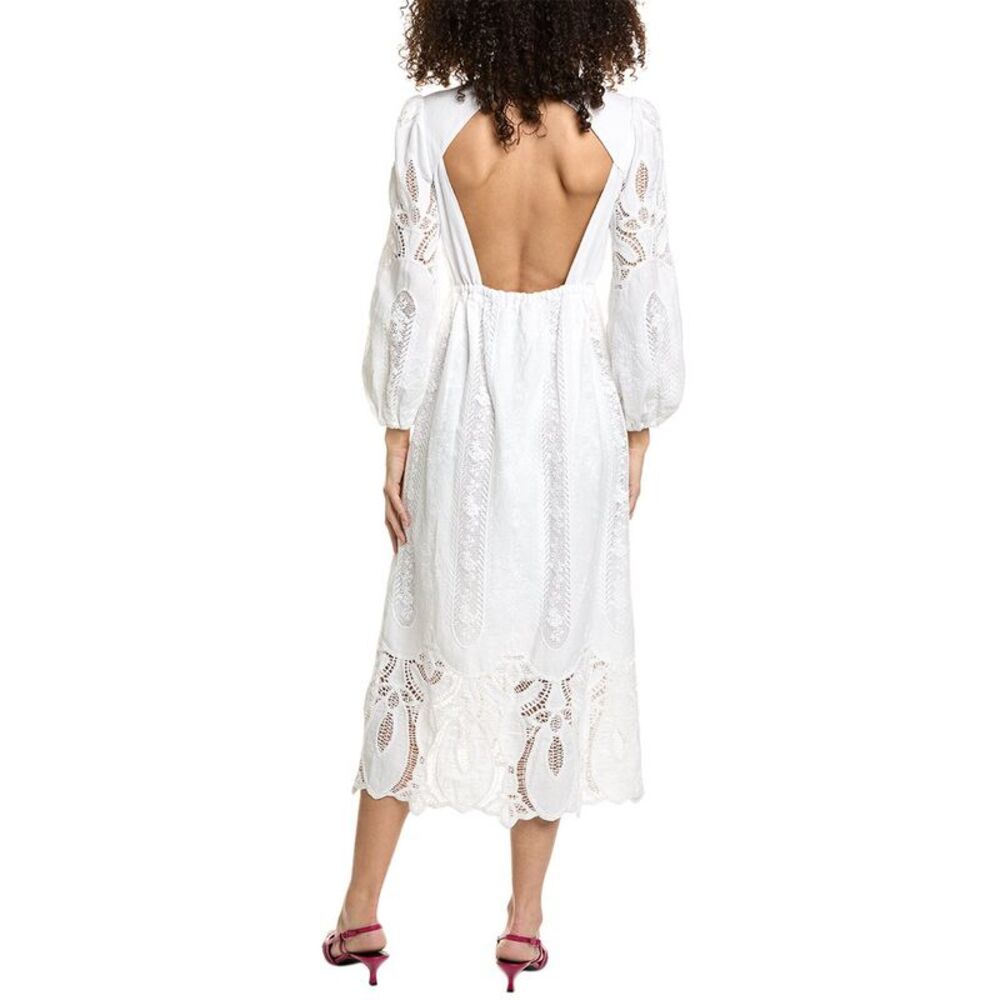 ba&sh Linen-Blend Midi Dress - Picture 2 of 3
